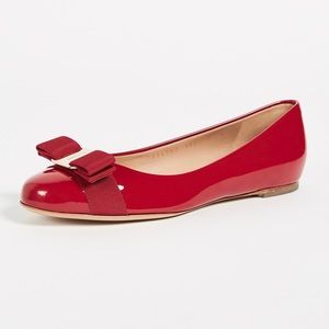 Salvatore Ferragamo Varina Red Patent Flats